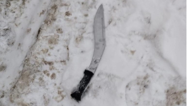 В Серпухове мужчина размахивал огромным ножом на улице