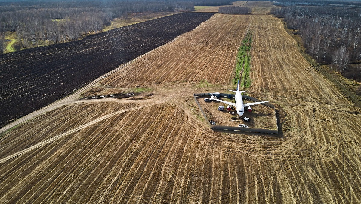 Самолёт, «поселившийся» в поле под Новосибирском, обречён