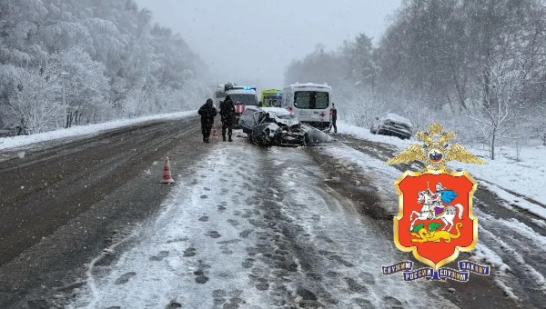 Двое погибли в снежном ДТП на трассе в  Подмосковье