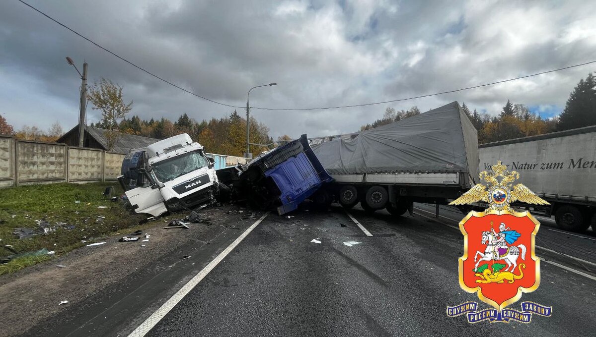 Массовая авария с фурами перекрыла трассу в Подмосковье