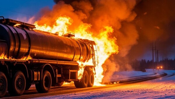 Более шестидесяти пожарных всю ночь тушили мощный пожар на АЗС в Подмосковье