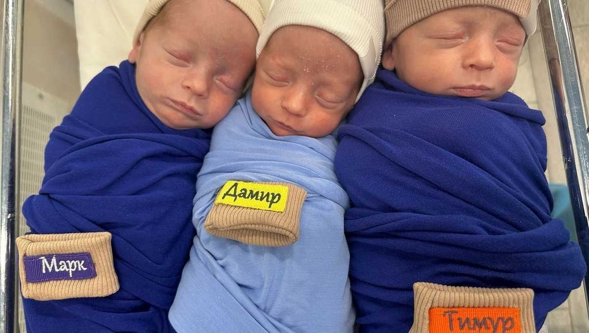 Уникальная тройня мальчиков родилась в российской семье