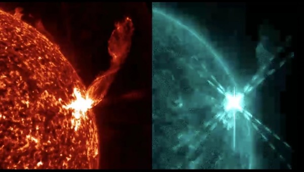 Солнце выбросило мощнейший язык огненной плазмы