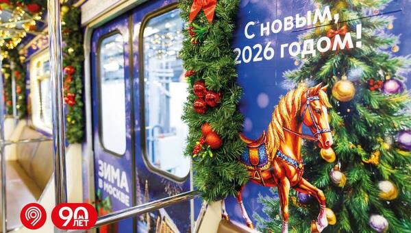 В Москве пассажиры катаются на новогодней сказке