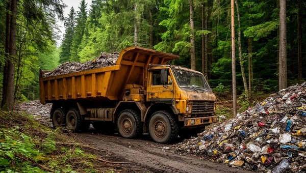 За нелегальный сброс мусора в Подмосковье можно лишиться грузовика